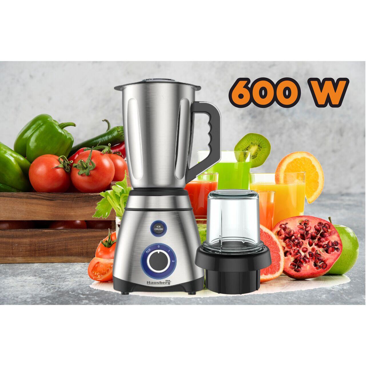 Blender cu rasnita, Hausberg HB-7763, 600 W, recipient din inox 1.5 L, doua viteze cu pulsatii