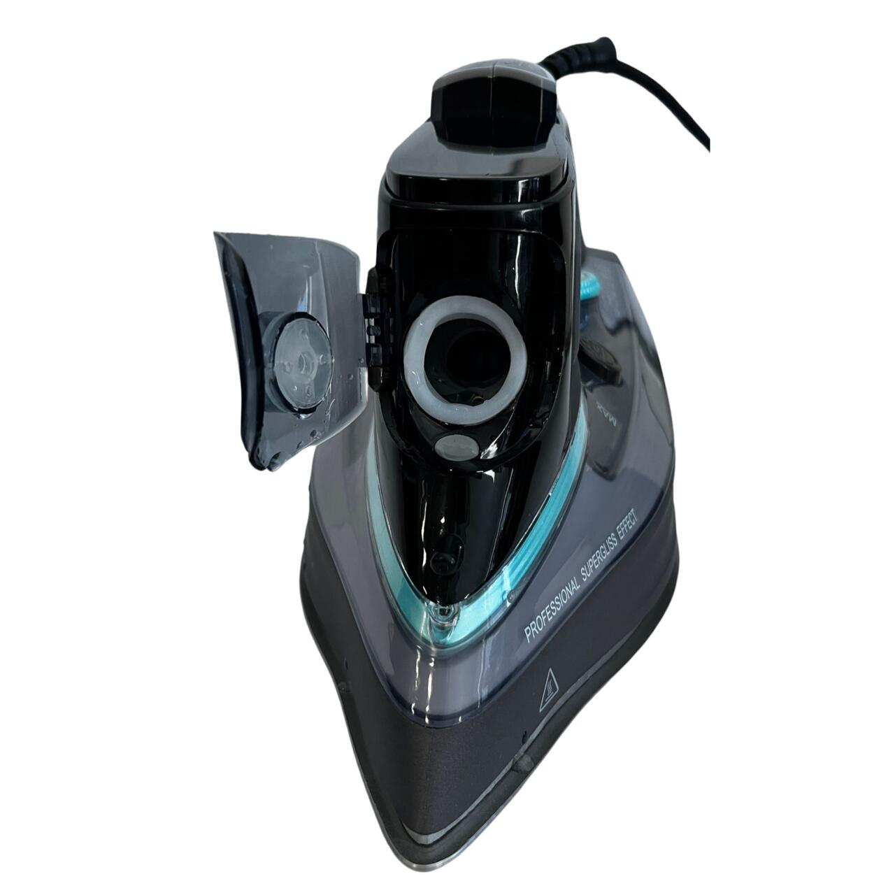 Fier de calcat cu ecran LED HAUSBERG HB-7825NG, talpa din titan, 3000 W, 11 niveluri temperatura, 350 ml, negru