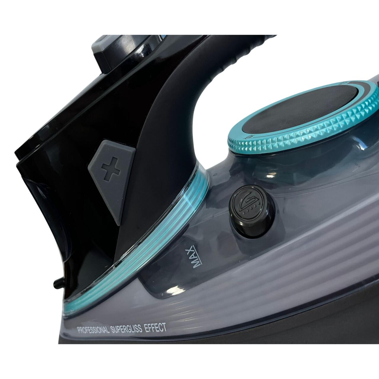 Fier de calcat cu ecran LED HAUSBERG HB-7825NG, talpa din titan, 3000 W, 11 niveluri temperatura, 350 ml, negru