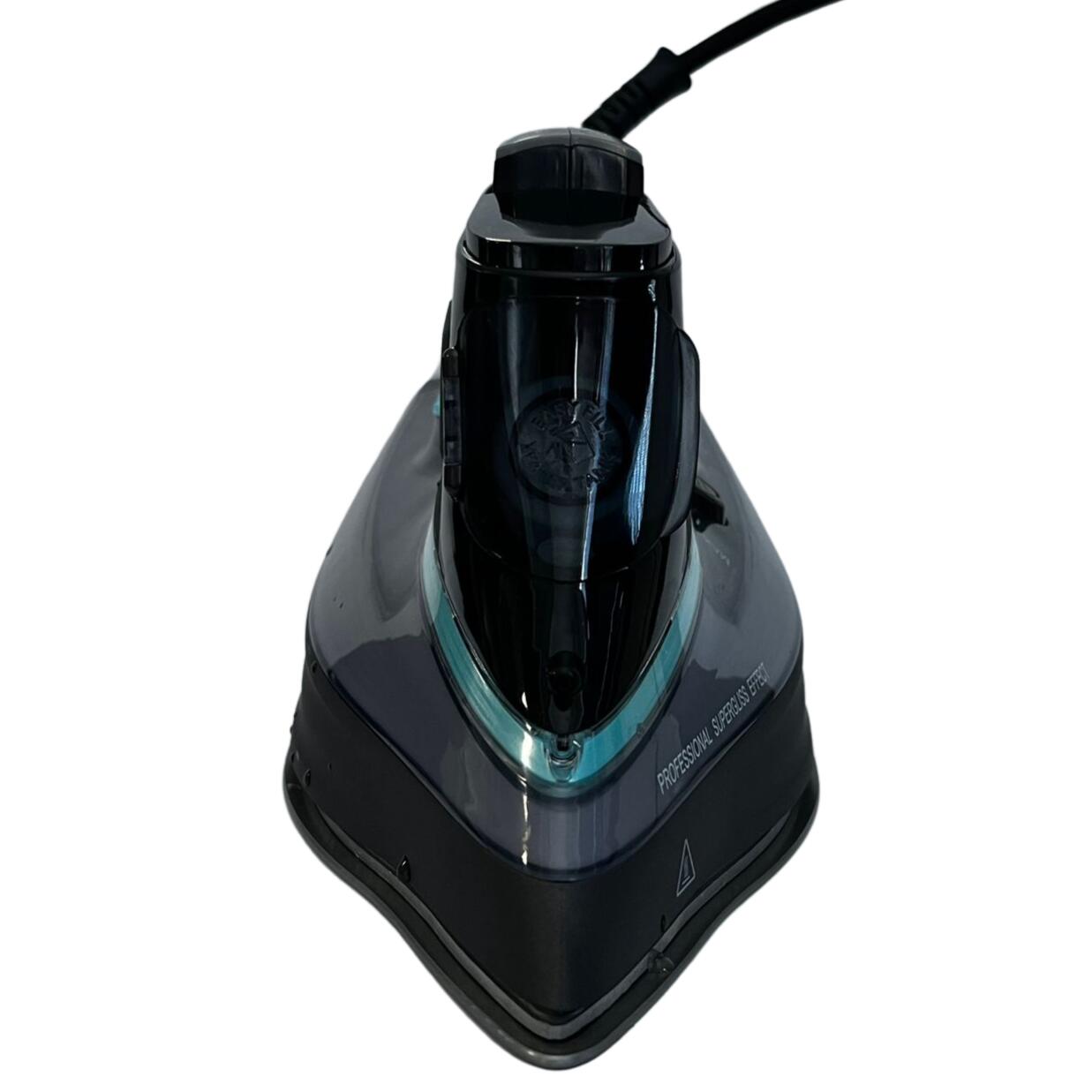 Fier de calcat cu ecran LED HAUSBERG HB-7825NG, talpa din titan, 3000 W, 11 niveluri temperatura, 350 ml, negru