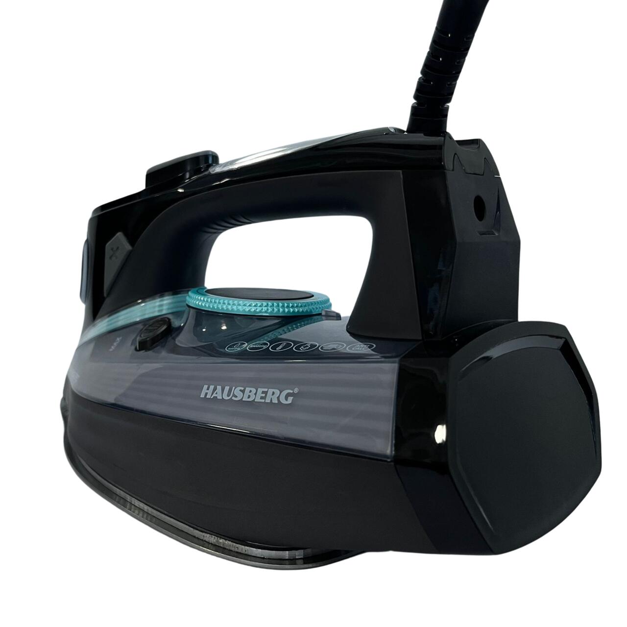 Fier de calcat cu ecran LED HAUSBERG HB-7825NG, talpa din titan, 3000 W, 11 niveluri temperatura, 350 ml, negru