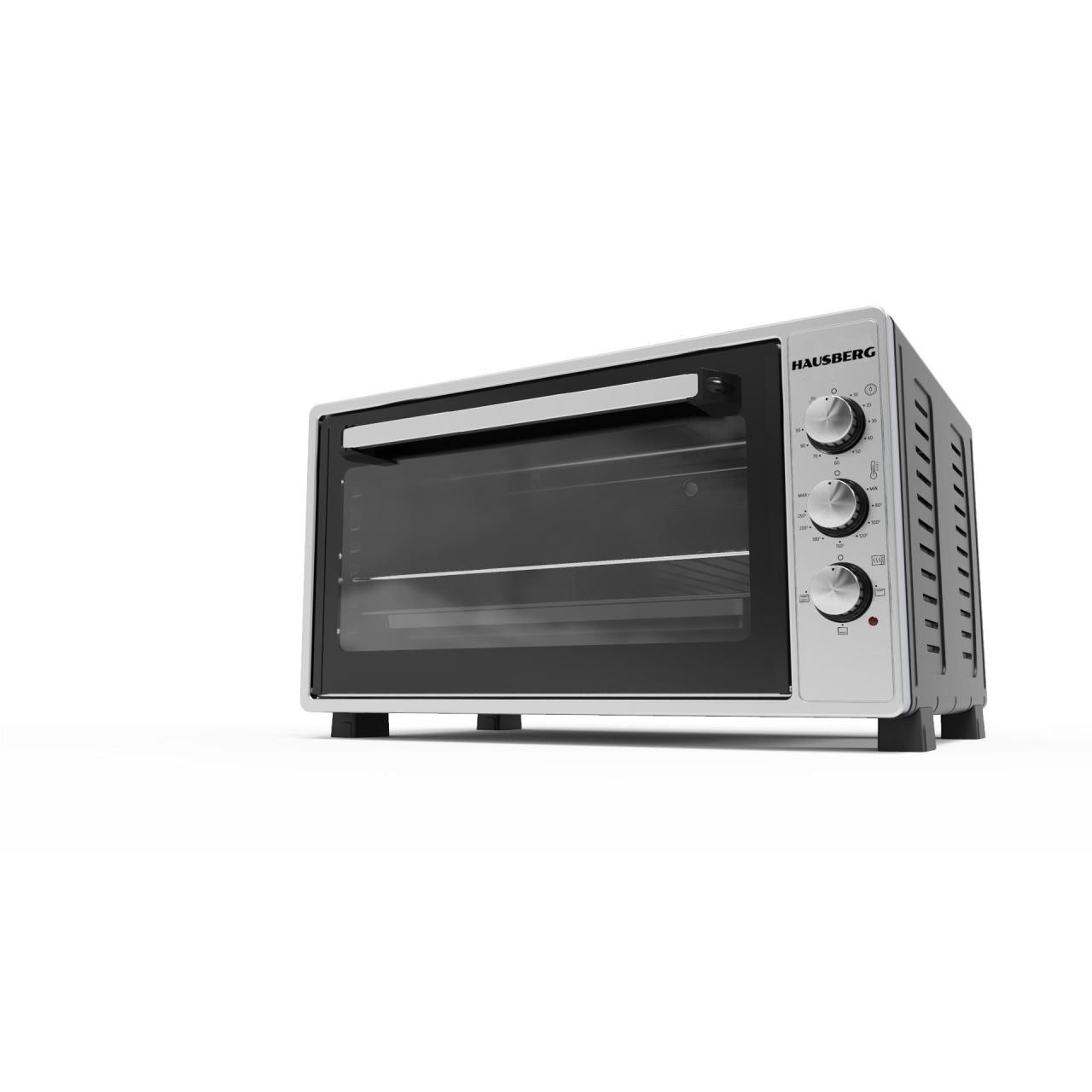 Cuptor electric Hausberg HB-9250NG, Capacitate 55 Litri, Putere 1400 W, Termostat, Gri/Negru