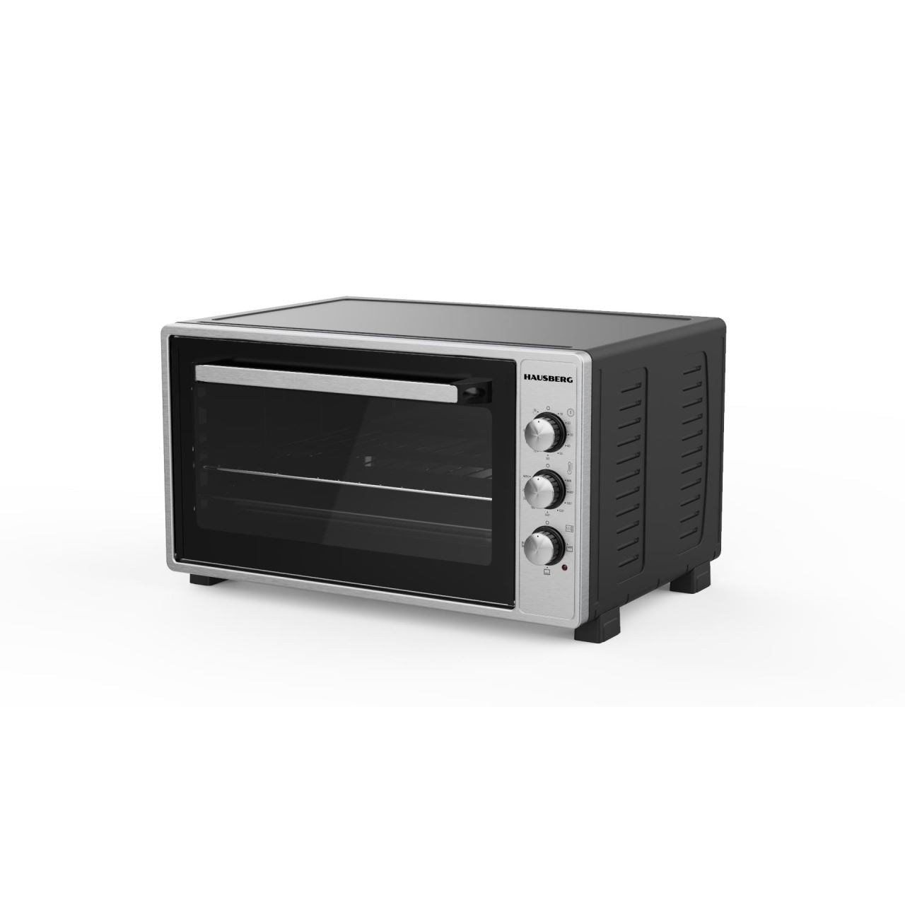 Cuptor electric Hausberg HB-9250NG, Capacitate 55 Litri, Putere 1400 W, Termostat, Gri/Negru