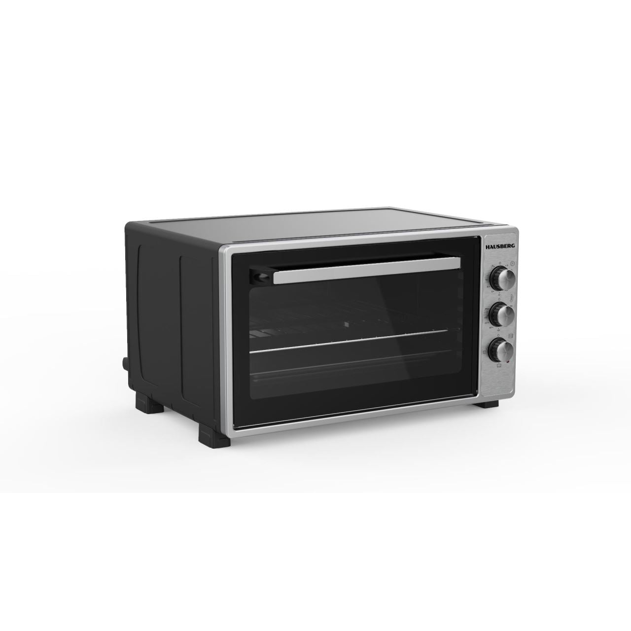 Cuptor electric Hausberg HB-9250NG, Capacitate 55 Litri, Putere 1400 W, Termostat, Gri/Negru