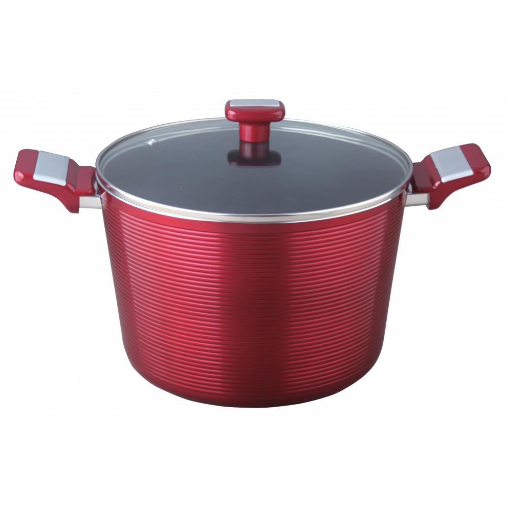 Set oale 7 piese HAUSBERG HB-H760RS, acoperire antiaderenta, manere bachelita, rosu