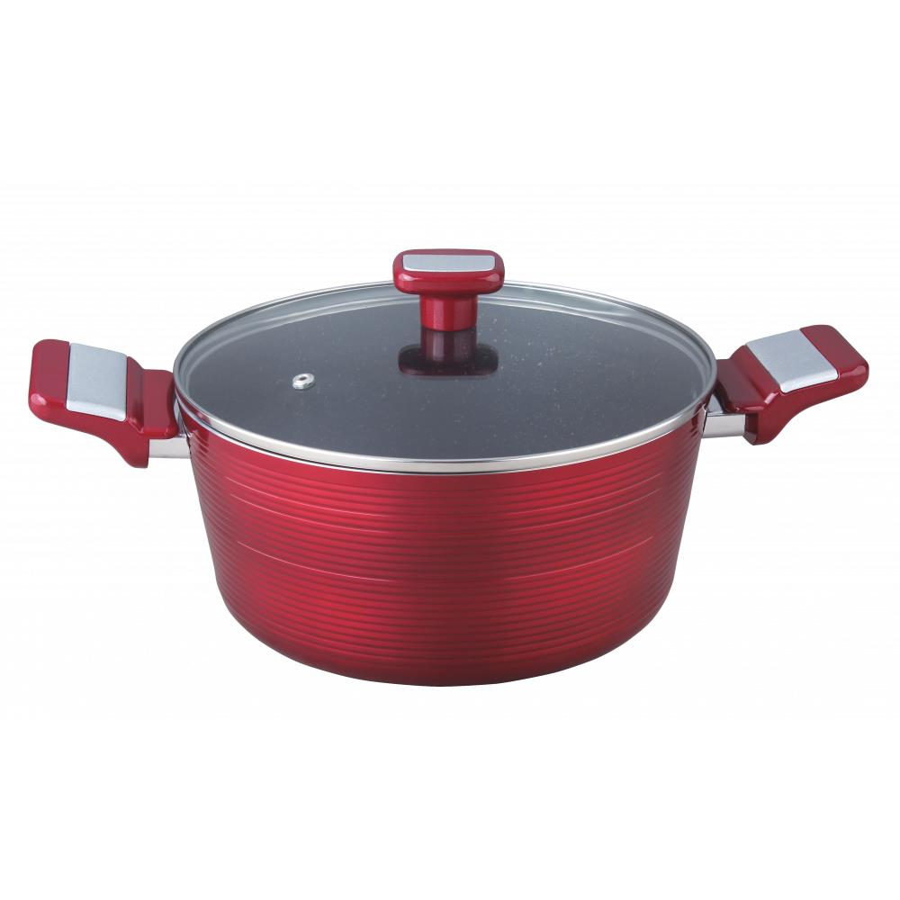 Set oale 7 piese HAUSBERG HB-H760RS, acoperire antiaderenta, manere bachelita, rosu