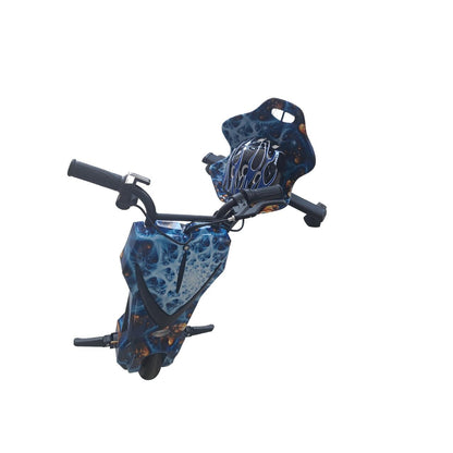 Tricicleta electrica drift Hausberg HB-KD05BL, 8 inch, motor 250-300W, 3 viteze, autonomie 10-15 km, viteza 15 km/h, albastru