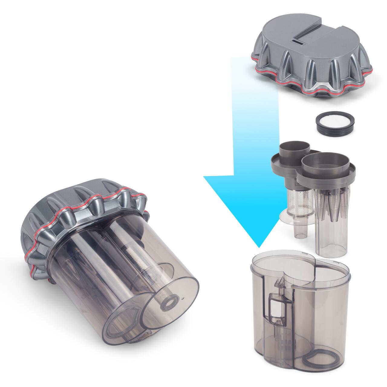 Aspirator UV antiacarieni cu afisaj digital multifunctional HAUSBERG HB-2022MV, 400-600W, sterilizare UV, ioni negativi, purificare cu ultrasunete, Mov-Gri