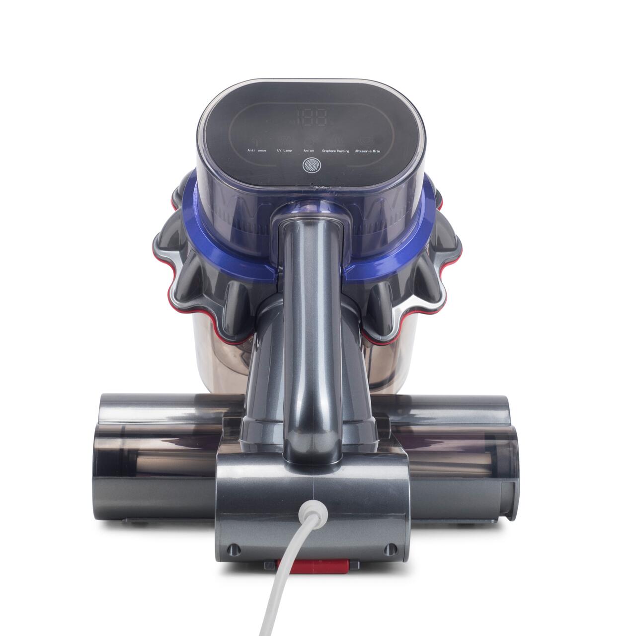 Aspirator UV antiacarieni cu afisaj digital multifunctional HAUSBERG HB-2022MV, 400-600W, sterilizare UV, ioni negativi, purificare cu ultrasunete, Mov-Gri