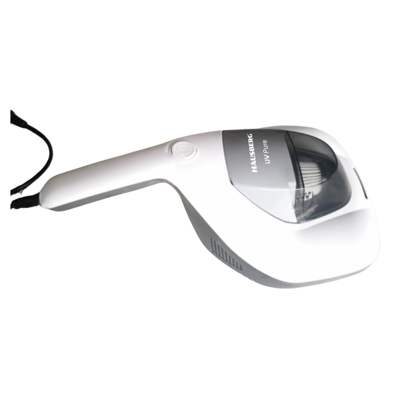 Aspirator de mana cu UV si filtru HEPA HAUSBERG HB-2023AB, 500W, anti-acarieni, Alb