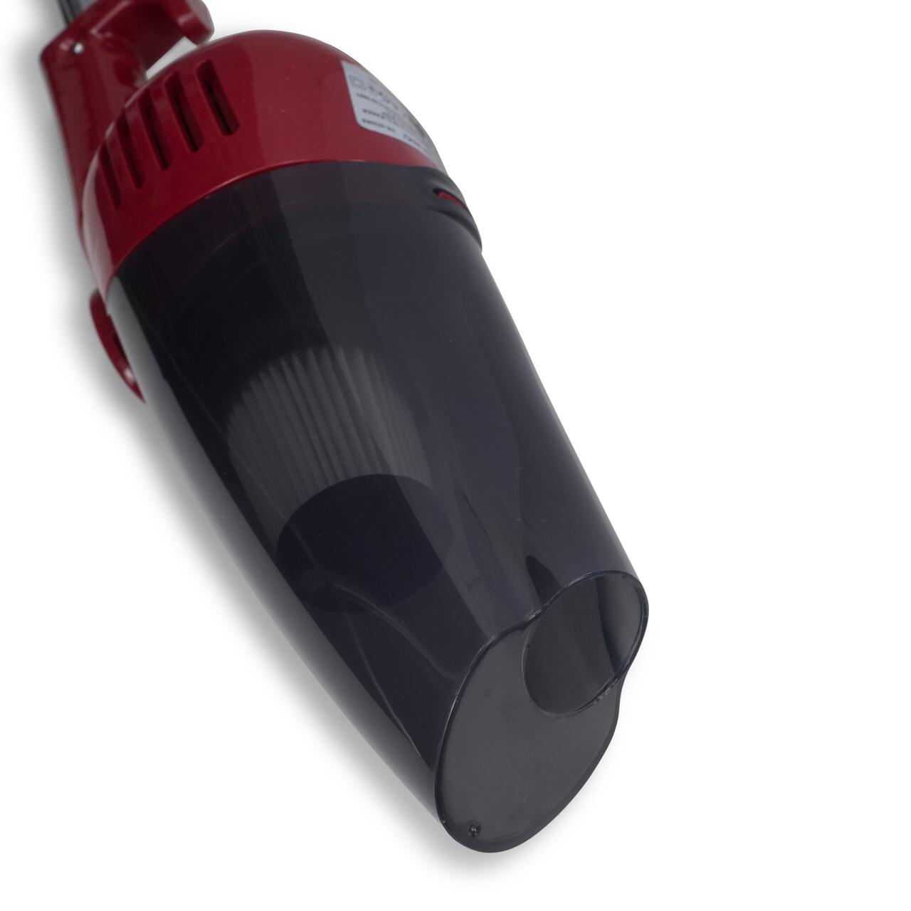 Aspirator vertical 2 in 1 HAUSBERG HB-2025RS, fara sac, aspirare uscata, filtru Hepa, 0.5 L, 600W, Rosu