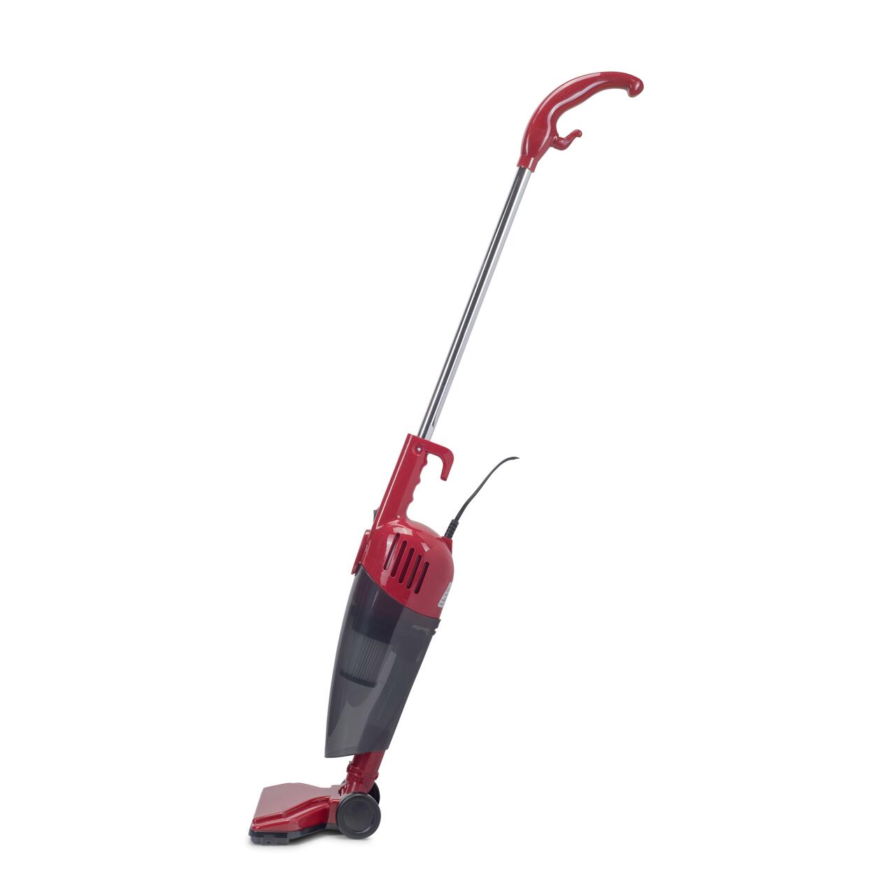 Aspirator vertical 2 in 1 HAUSBERG HB-2025RS, fara sac, aspirare uscata, filtru Hepa, 0.5 L, 600W, Rosu