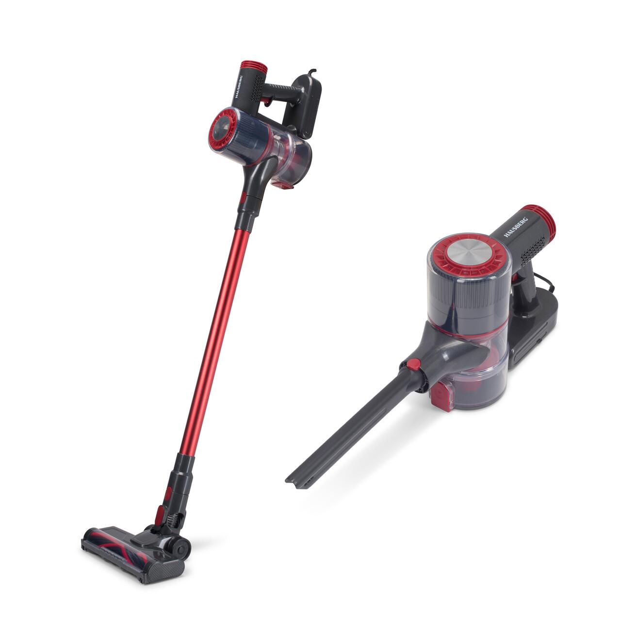 Aspirator vertical 2in1 HAUSBERG HB-2033GR, 900W, 0.7L, Rosu-Gri