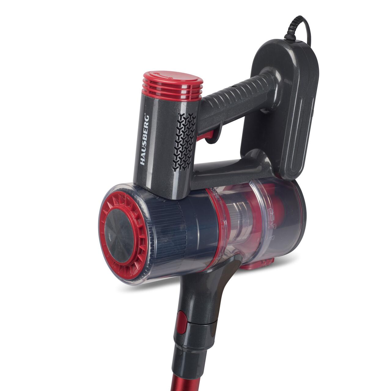 Aspirator vertical 2in1 HAUSBERG HB-2033GR, 900W, 0.7L, Rosu-Gri