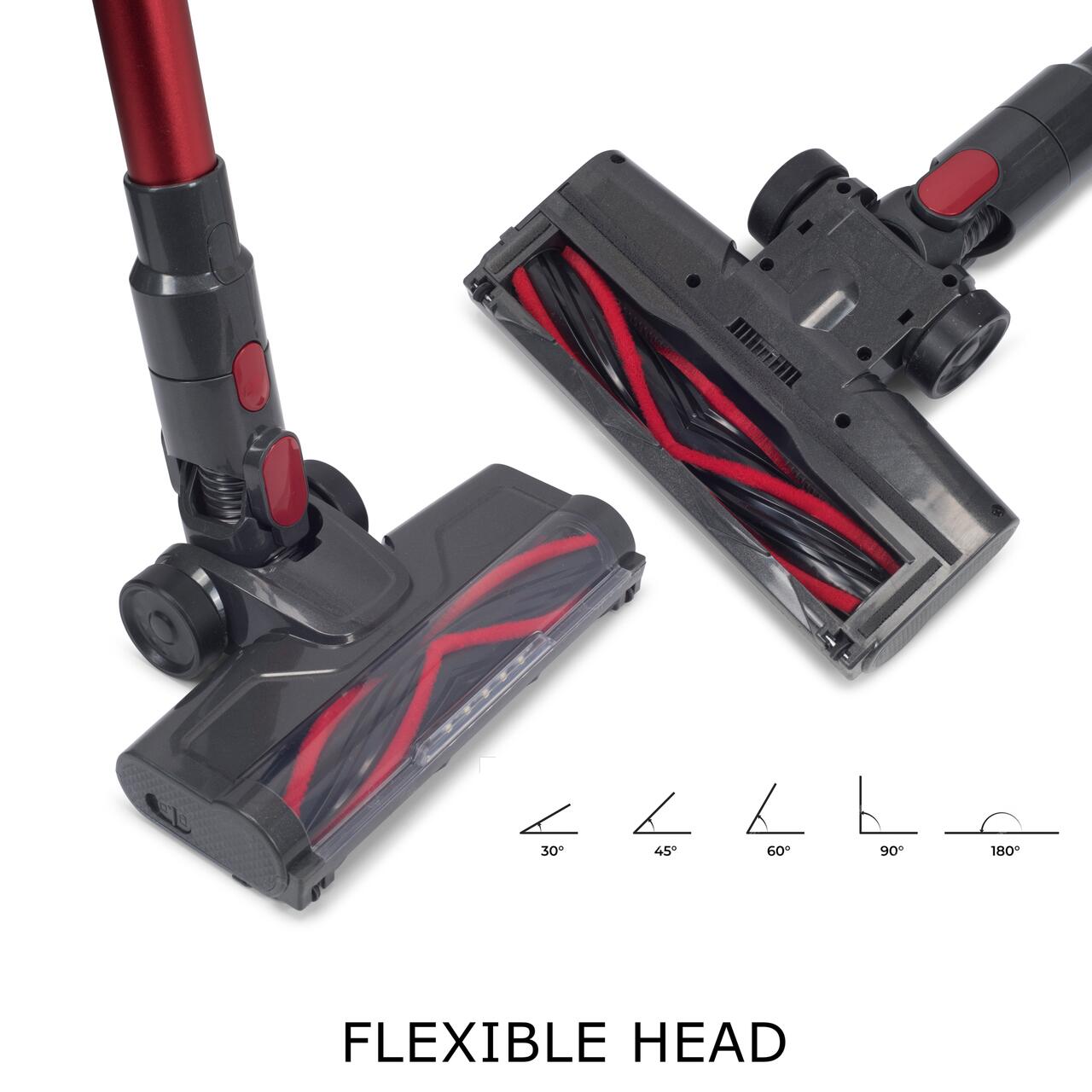 Aspirator vertical 2in1 HAUSBERG HB-2033GR, 900W, 0.7L, Rosu-Gri