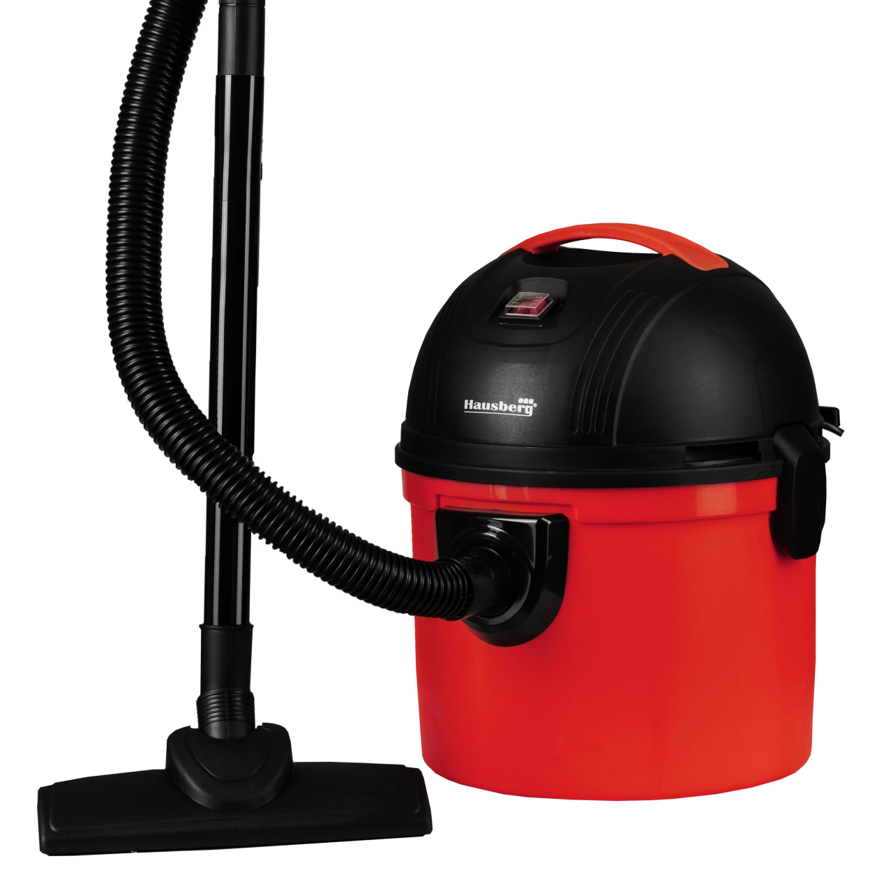 Aspirator multifunctional Hausberg HB-2095RZ, aspirare umeda si uscata, 1200 W, capacitate mare 15 L, filtru HEPA, Rosu-Negru