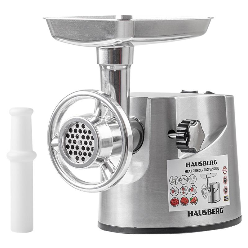 Masina tocat Hausberg HB-3445, 3200W, 2Kg/min, Impingator legume, Carcasa aluminiu, Motor cupru