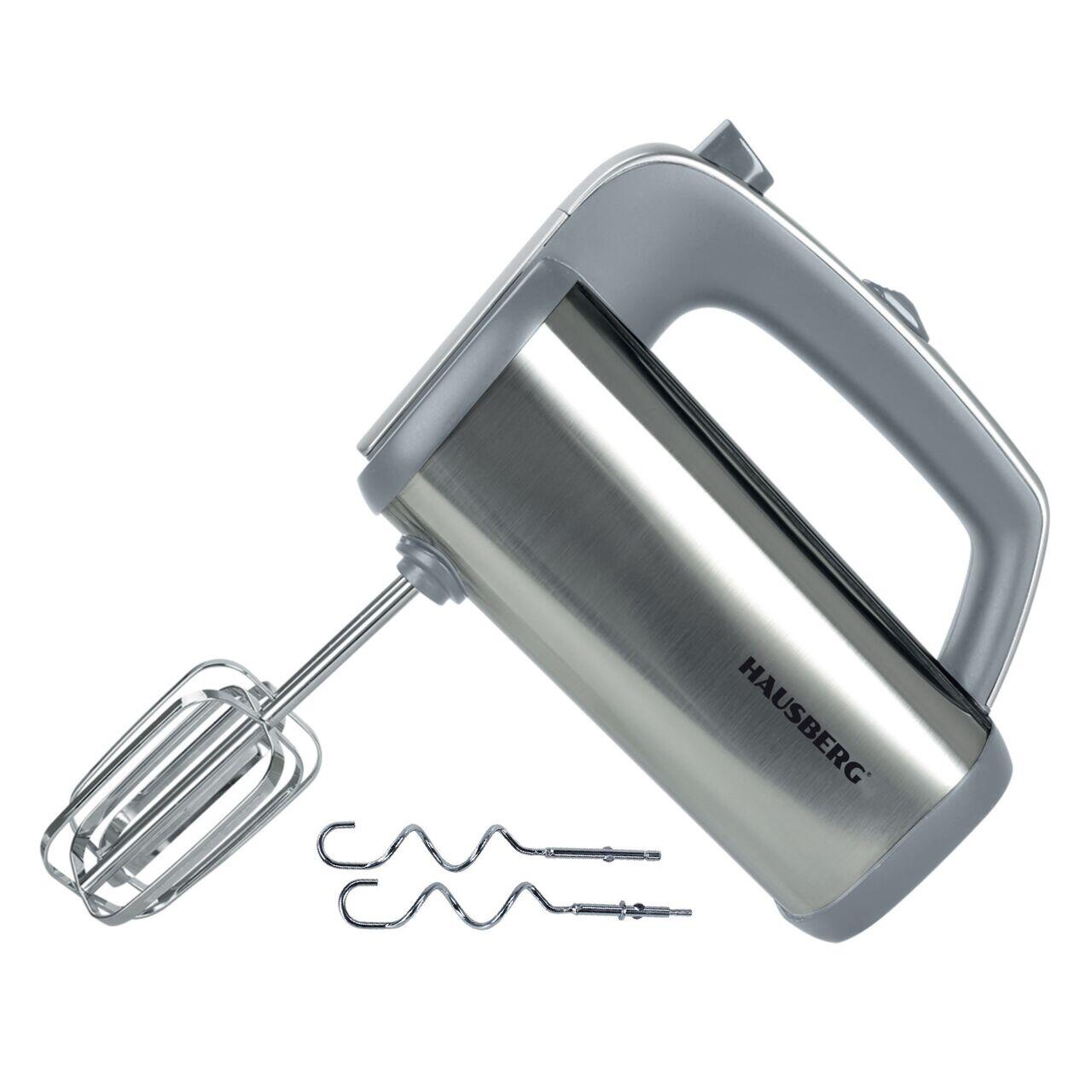 Mixer de Mana HAUSBERG HB-4201GR, 5 viteze, Motor din cupru, 250W-400W, Carcasa Inox, Gri