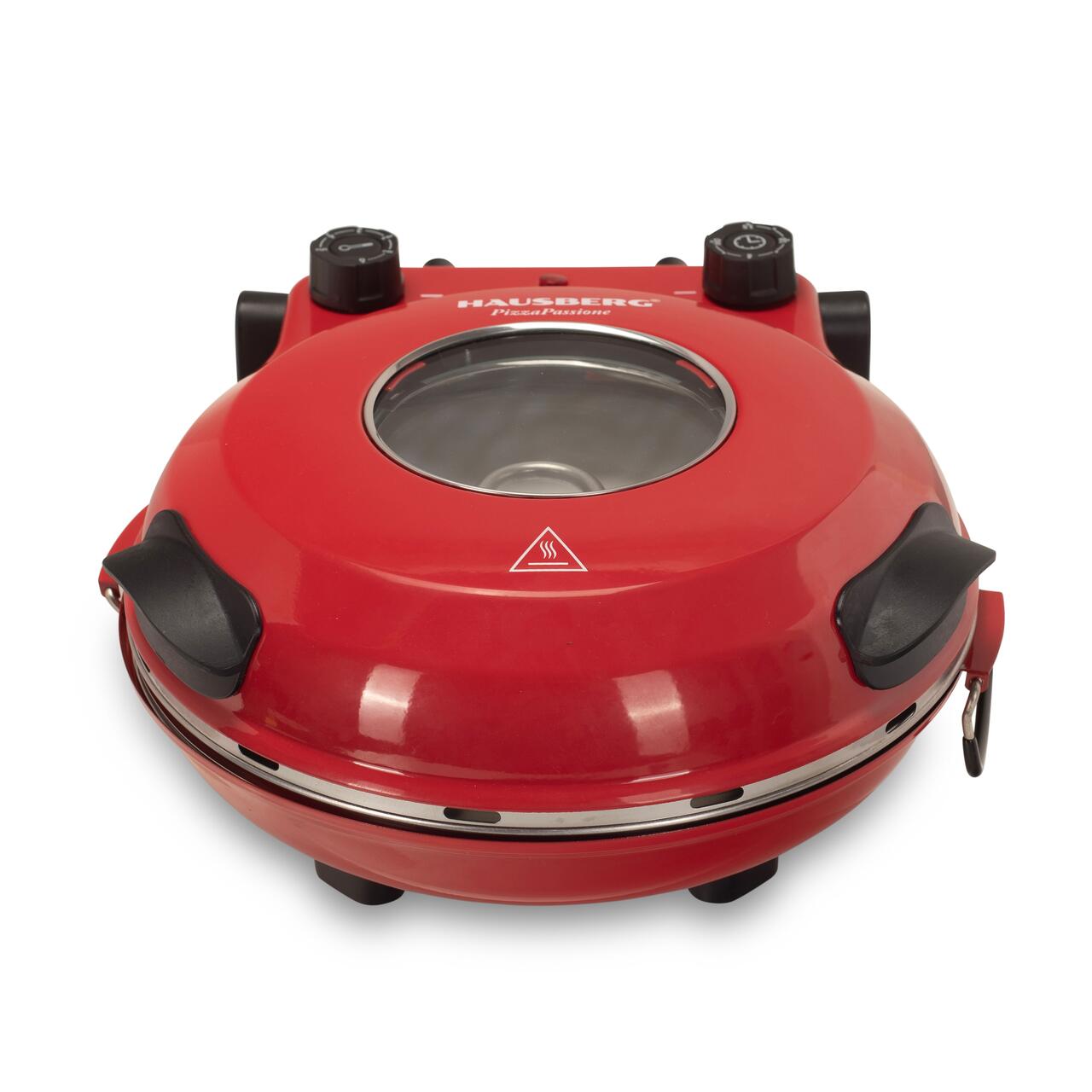 Cuptor special pentru pizza XL HAUSBERG HB-675RS cu suprafata de coacere din piatra, termoregulator pana la 405° C, Rosu