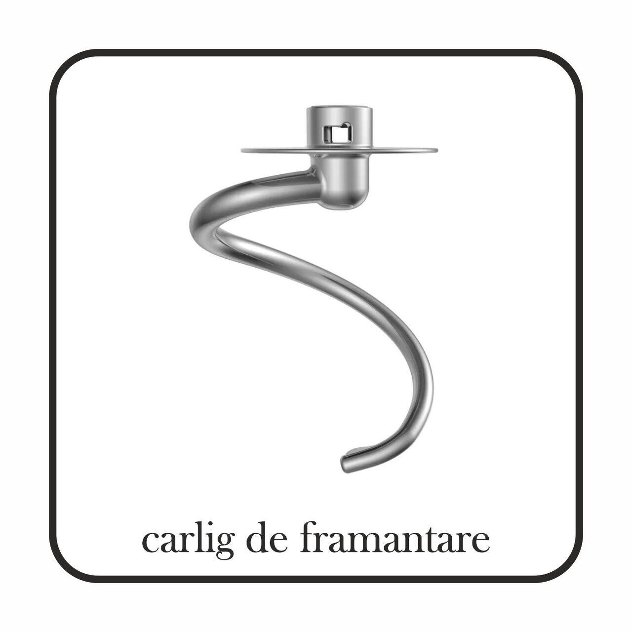 Mixer cu bol HAUSBERG HB-7620GR, putere 700-800W, 5 litri, 6 viteze, Gri