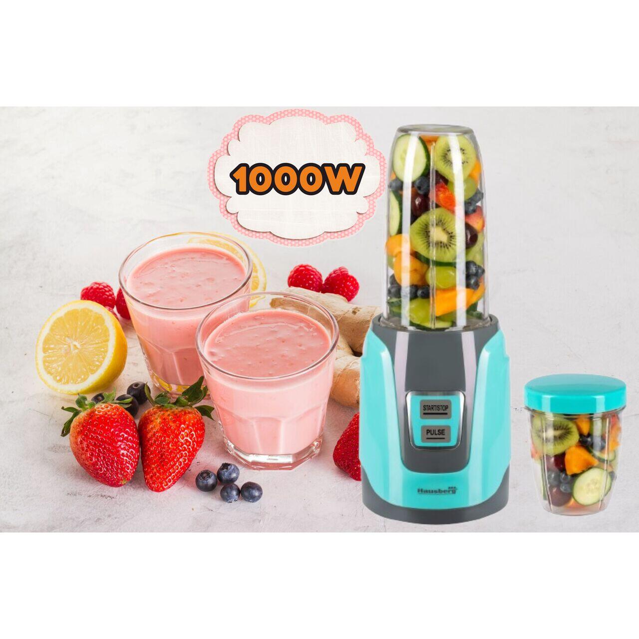 Blender Hausberg HB-7675BL Bleu ,Putere 1000W, Capacitate 1000ml, motor de cupru