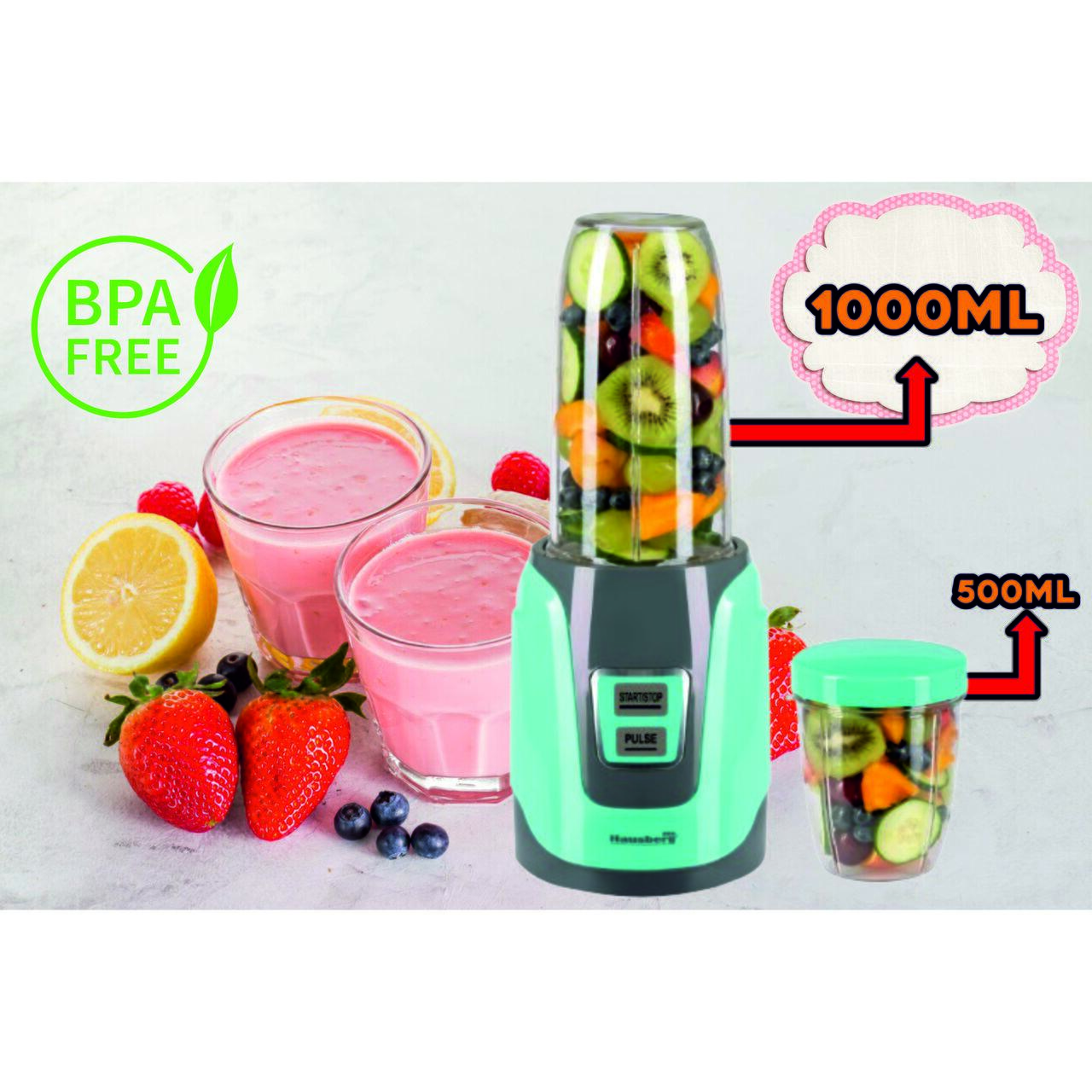 Blender Hausberg HB-7675BL Bleu ,Putere 1000W, Capacitate 1000ml, motor de cupru