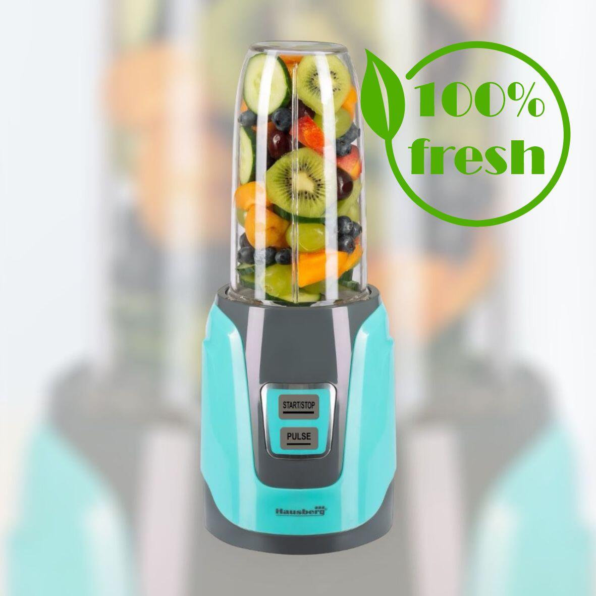 Blender Hausberg HB-7675BL Bleu ,Putere 1000W, Capacitate 1000ml, motor de cupru