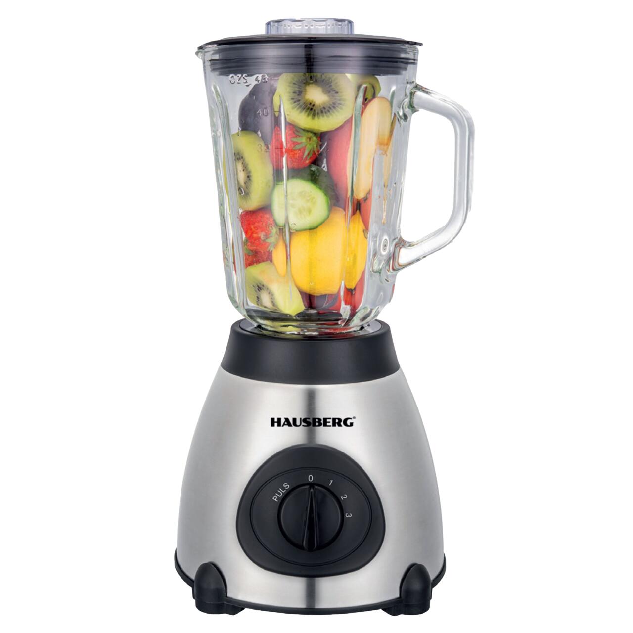 Blender cu rasnita, Hausberg HB-7762, doua viteze cu pulsatii, recipient sticla 1.5 L, 400W