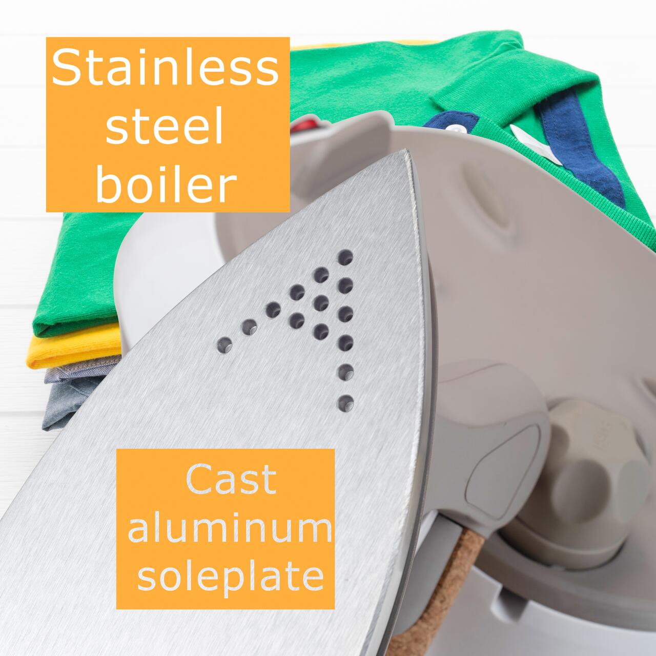 Statie de calcat cu abur HAUSBERG HB-7927RST, 2000-2400W, 60g/min, 0.5l, Termostat, Presiune 6 bar, Incalzire dubla, Rustic