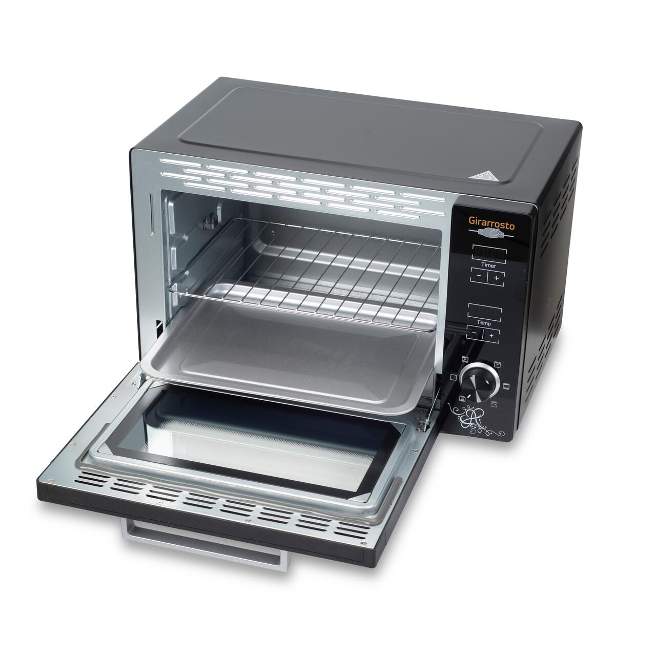 Cuptor electric digital cu rotisor si ventilator HAUSBERG HB-9260, 1800W, Turbo, Capacitate 48L, Control temperatura 230 grade Celsius, Lumina interior, Negru