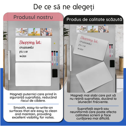 Set 3 Table Magnetice Frigider cu Markere și Magneți