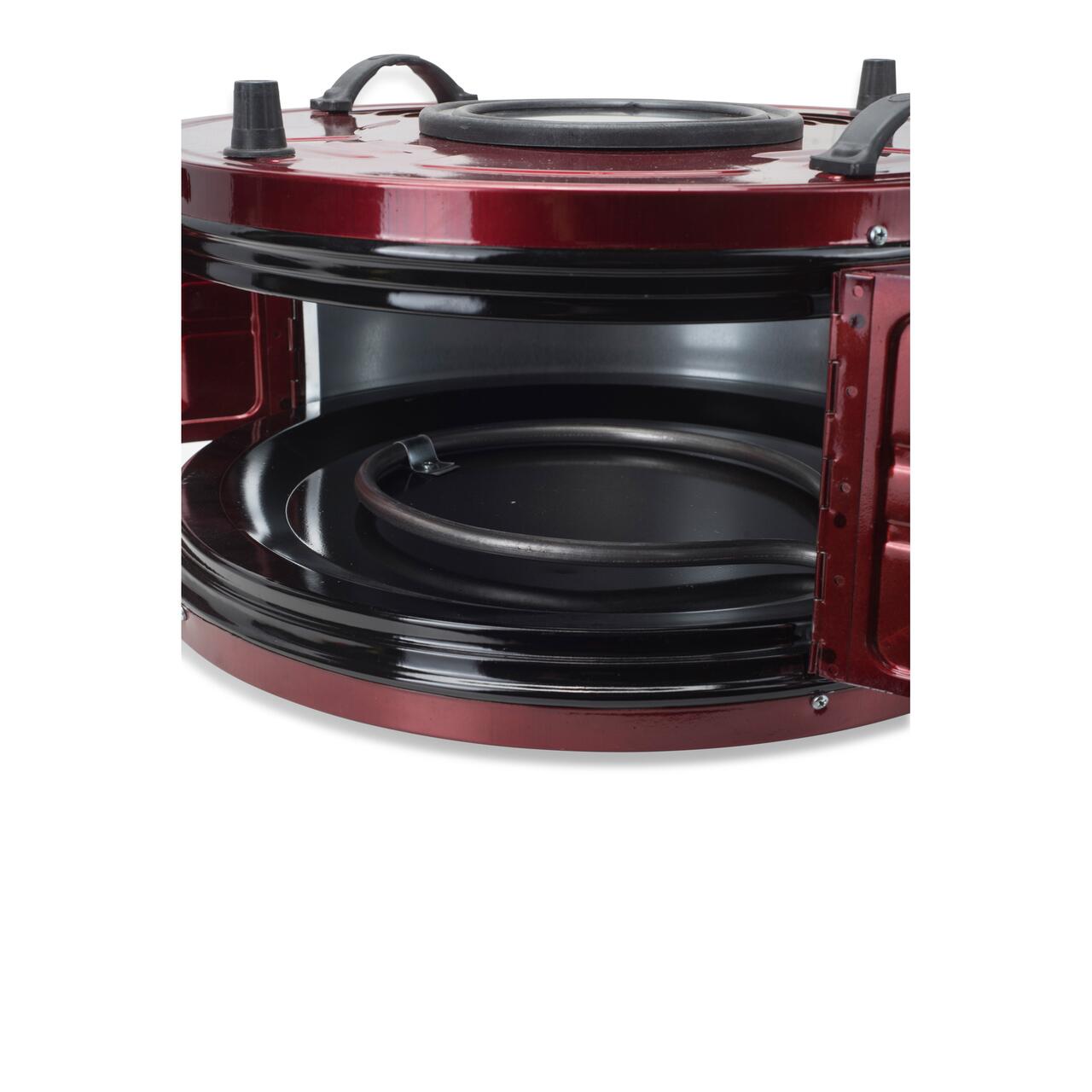 Cuptor electric rotund cu termostat Ertone MN-9010VS, Putere: 220-230V, 50Hz, 2 rezistente electrice 2 x 650W, capacitate 40l, indicator luminos, Visiniu