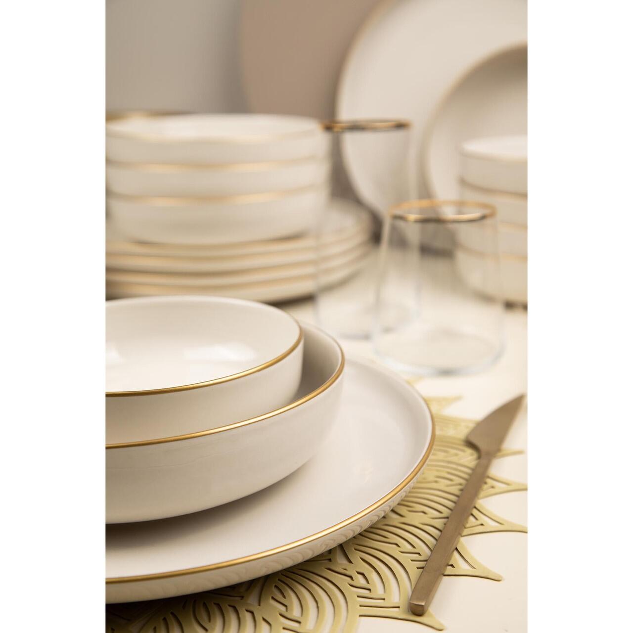 Serviciu de masă Moderna Matte, 16 piese, crem