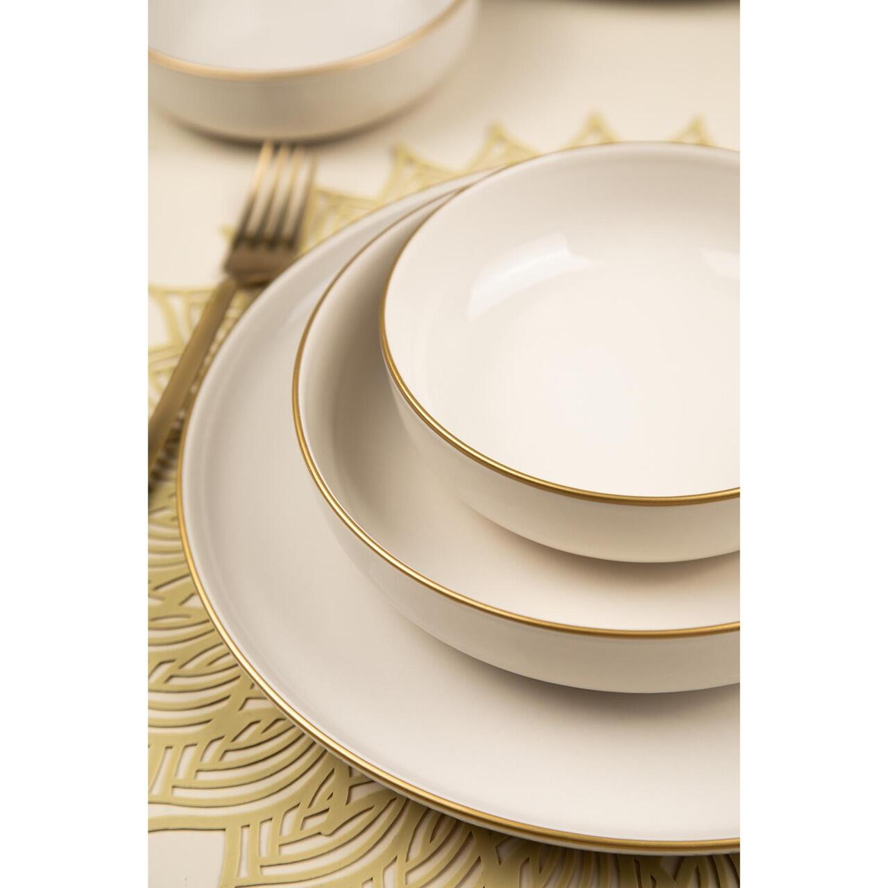 Serviciu de masă Moderna Matte, 16 piese, crem