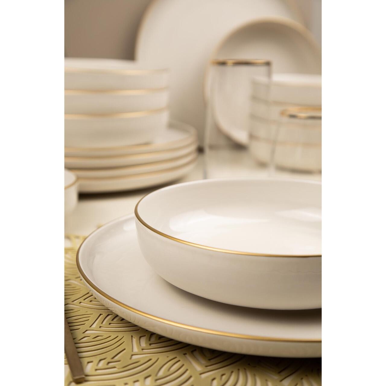 Serviciu de masă Moderna Matte, 16 piese, crem