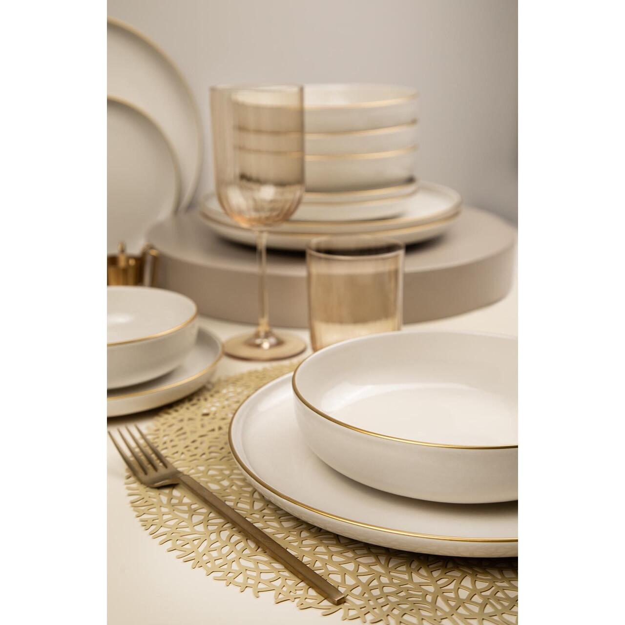 Serviciu de masă Moderna Matte, 16 piese, crem