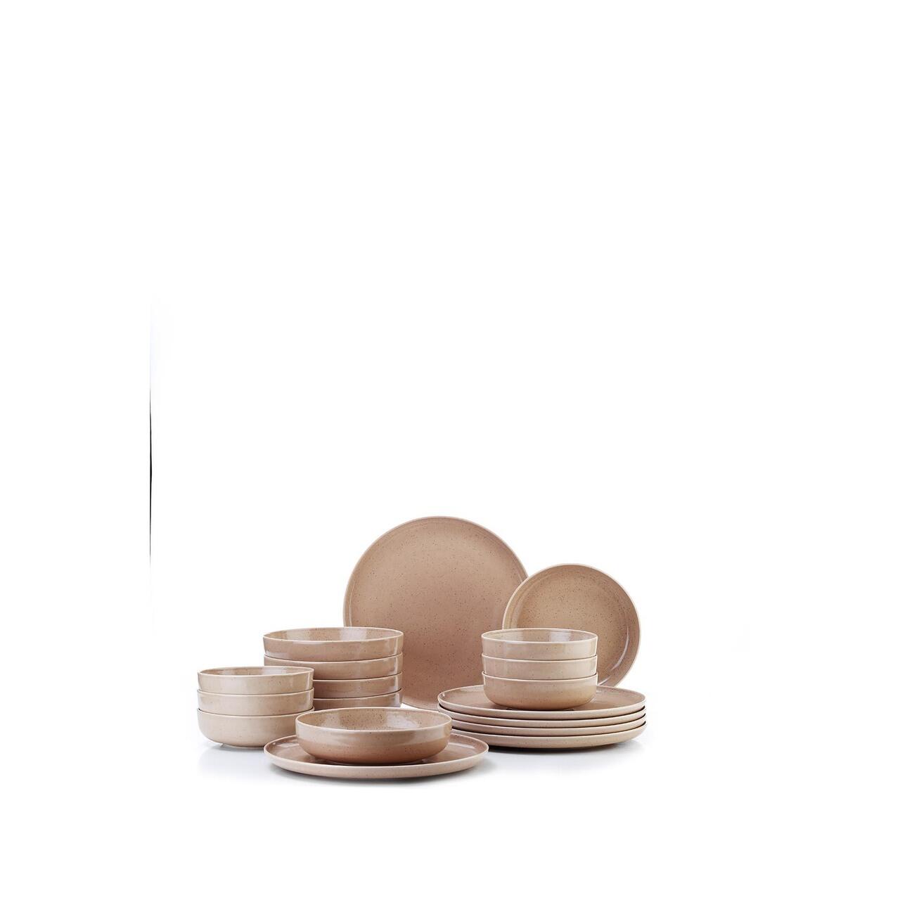 Serviciu de masă Moderna Matte, 18 piese, roz