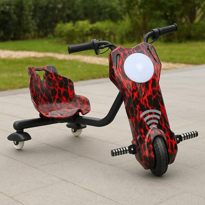 Tricicleta electrica drift pentru copii HAUSBERG HB-KD04RS,*Putere: motor 250-300W Bluetooth, 3 niveluri viteza, suspensie spate, autonomie 8-12 km, tip de incarcare 3h, accesorii