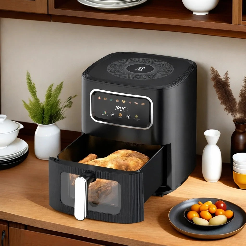 Friteuză cu Aer Cald 10L – 2800W, Capacitate Extra Mare, Control Digital, AT-M60