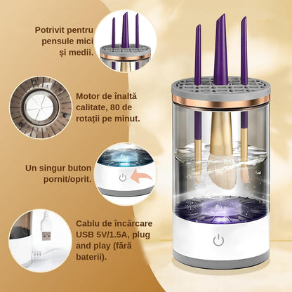 Dispozitiv Electric de Curățat Pensule de Machiaj, Automat, USB