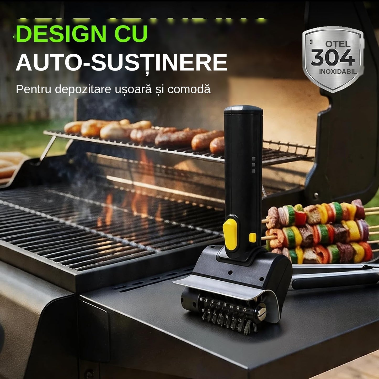Perie Electrică pentru Grătar Wireless, Peri Oțel Inox 304