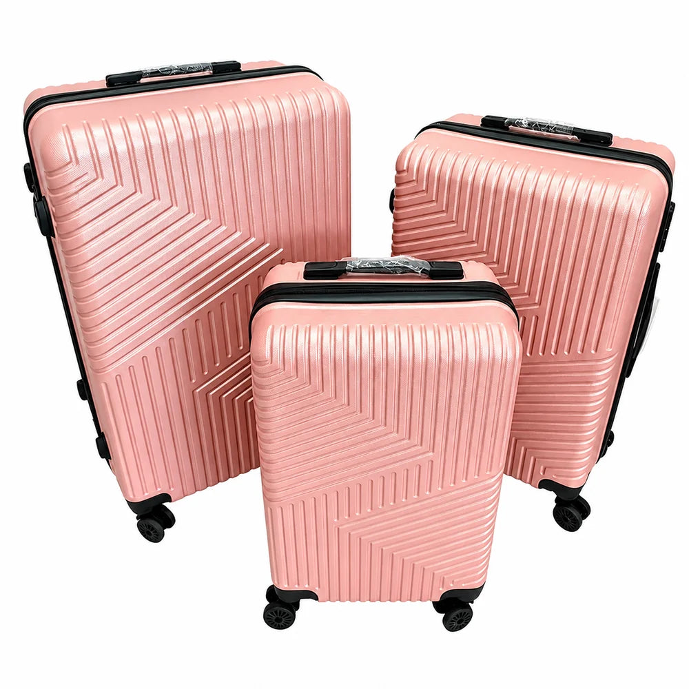 Set 3 Valize Voiaj ABS – Mare 73 cm, Medie 65 cm, Cabină 55 cm | Roți 360°, Mâner Telescopic