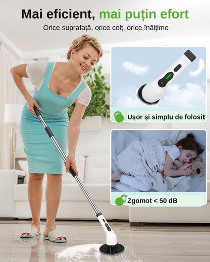 Perie Electrică Rotativă Wireless, 9 Capete, Autonomie 90 min