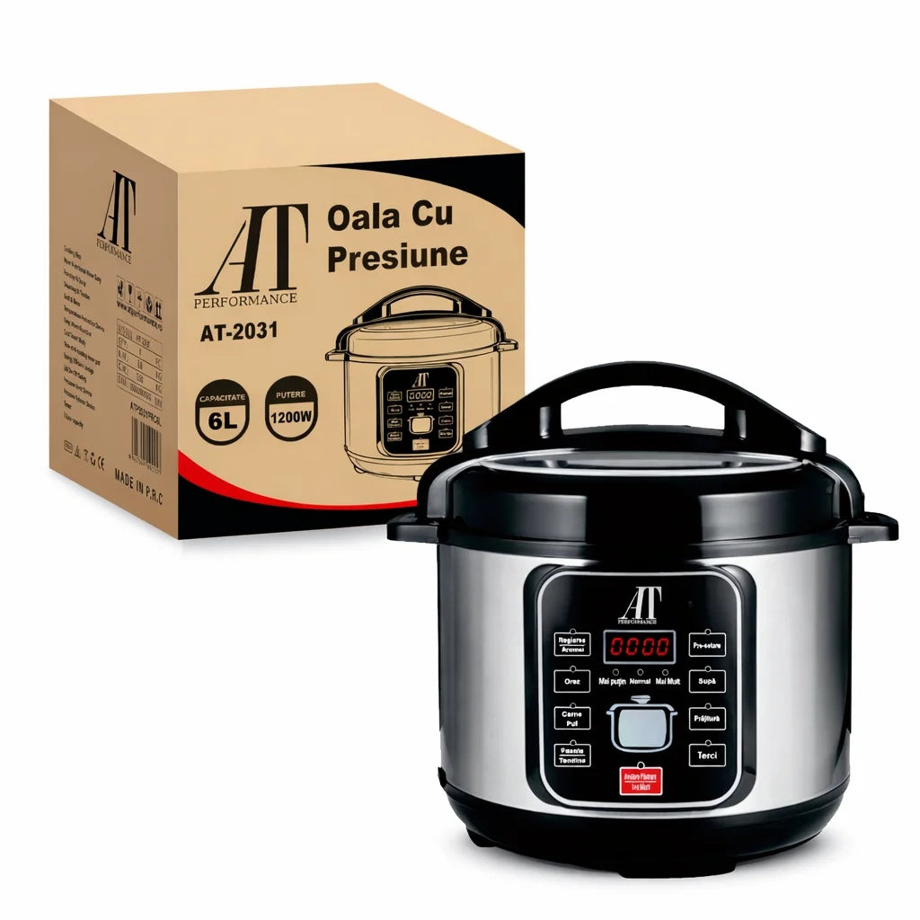 Oală Electrică Sub Presiune 6L – 1200W, Multifuncțională, Gătire Rapidă și Ușoară