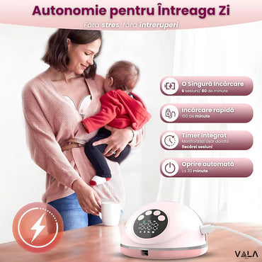 Pompă de Sân Electrică Wireless, 4 Moduri, 12 Niveluri, Fără Tuburi