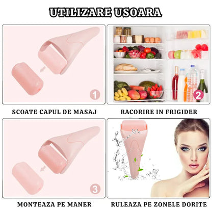 Ice Roller pentru Față și Ochi, Masaj Facial cu Efect de Răcire pentru Reducerea Aspectului Umflat și a Cearcănelor