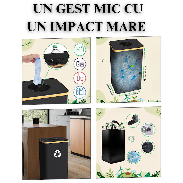 Coș multifuncțional 100L cu cadru din bambus, imagine 6