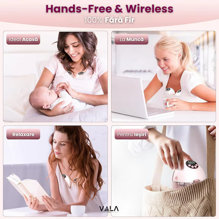Pompă de Sân Electrică Wireless, 4 Moduri, 12 Niveluri, Fără Tuburi