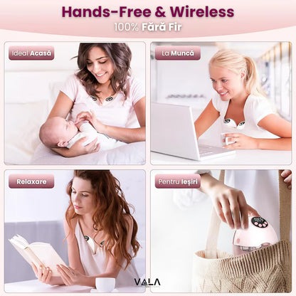Pompă de Sân Electrică Wireless, 4 Moduri, 12 Niveluri, Fără Tuburi