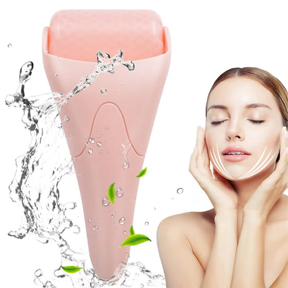 Set Îngrijire Facială 2 în 1: Perie Drenaj Limfatic și Ice Roller pentru Față și Ochi